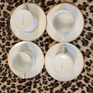 COPY - 4 Tiffany white & gold demitasse cups and saucers